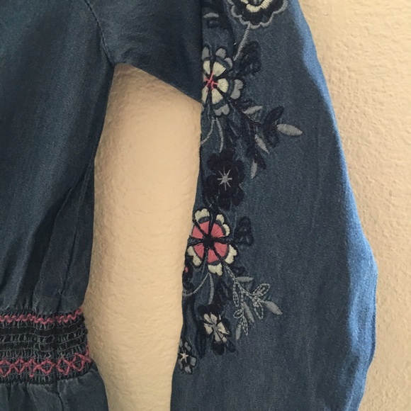 Epic threads Girls Embroidered Cold Shoulder Dress Denim. Size 6X . NEW - Picture 5 of 7